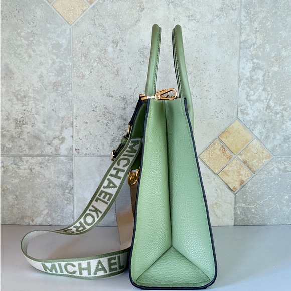 Michael Kors Mirella Medium East West Tote Satchel Shoulder Bag Light Sage - Picture 5 of 14